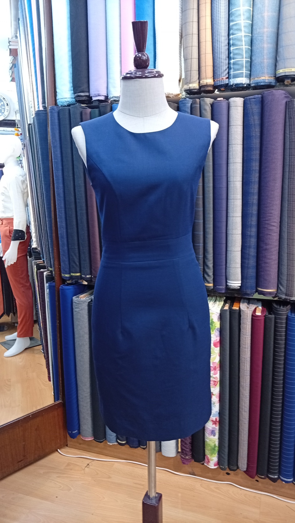 Close-up of blazer texture and stitching