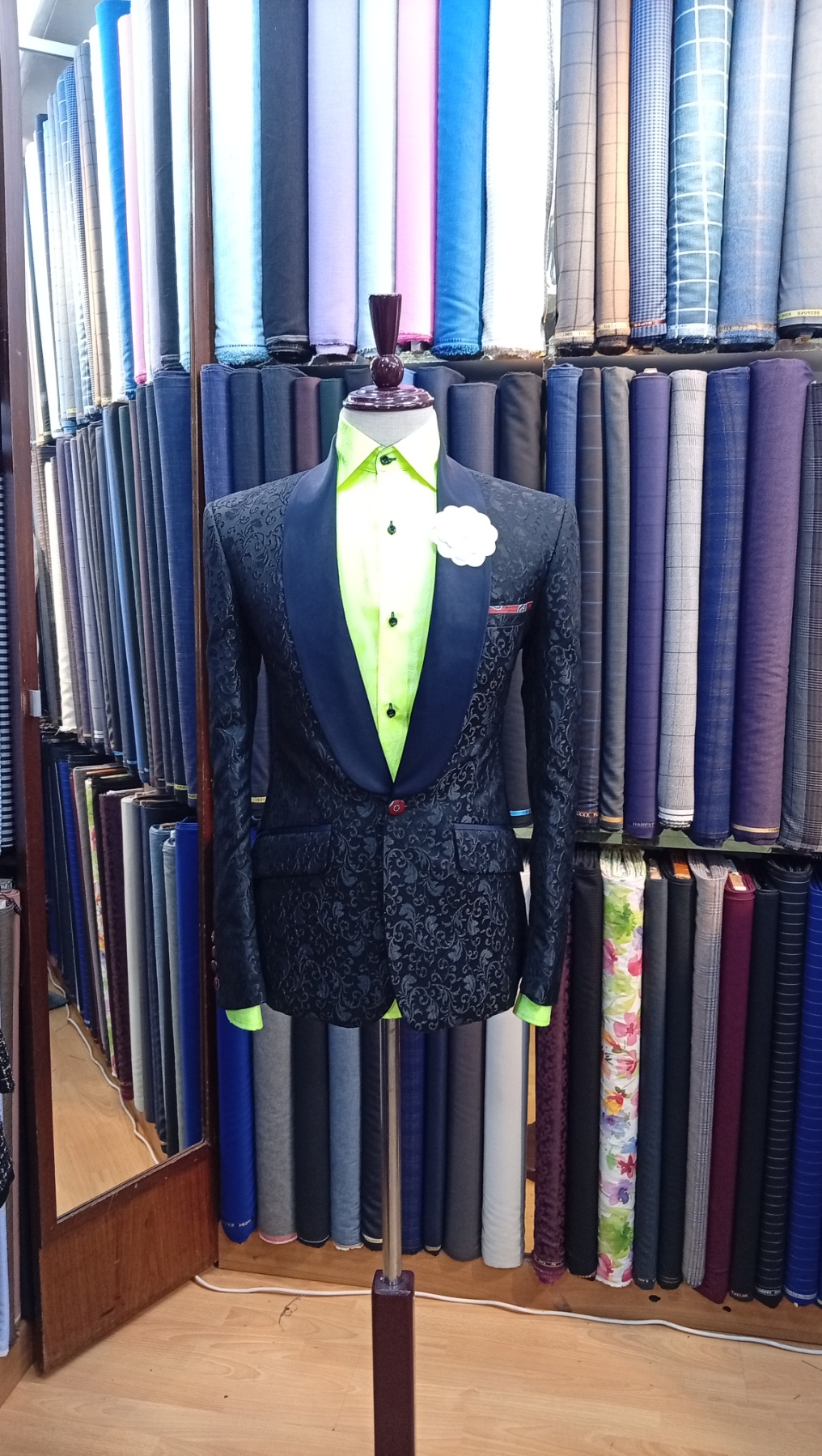 Colorful fabric rolls and linings